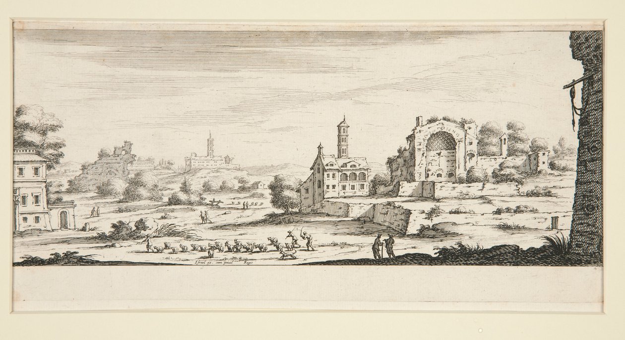 Maisema suurilla rakennuksilla tekijältä Jacques Callot