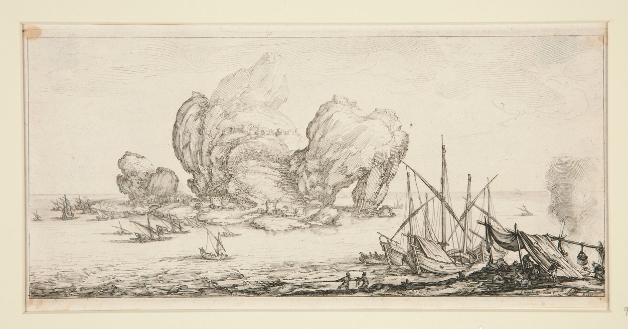 Le grand rocher (Valtava kallio), Giovanni de Medicin maisemista tekijältä Jacques Callot