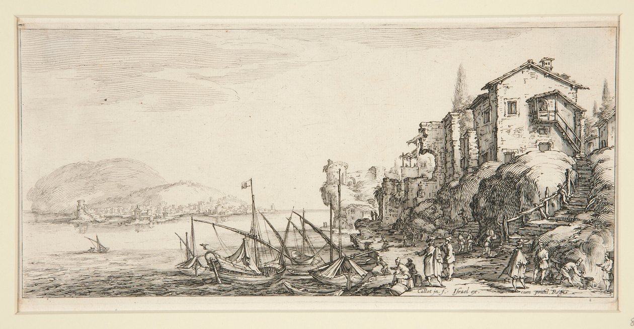 Le petit port (Pieni satama), Giovanni de Medicin maisemista tekijältä Jacques Callot