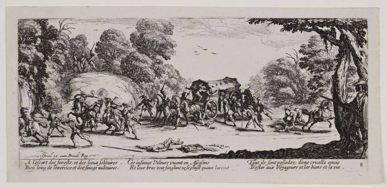 Sodan kurjuudet ja onnettomuudet (blad 8) tekijältä Jacques Callot