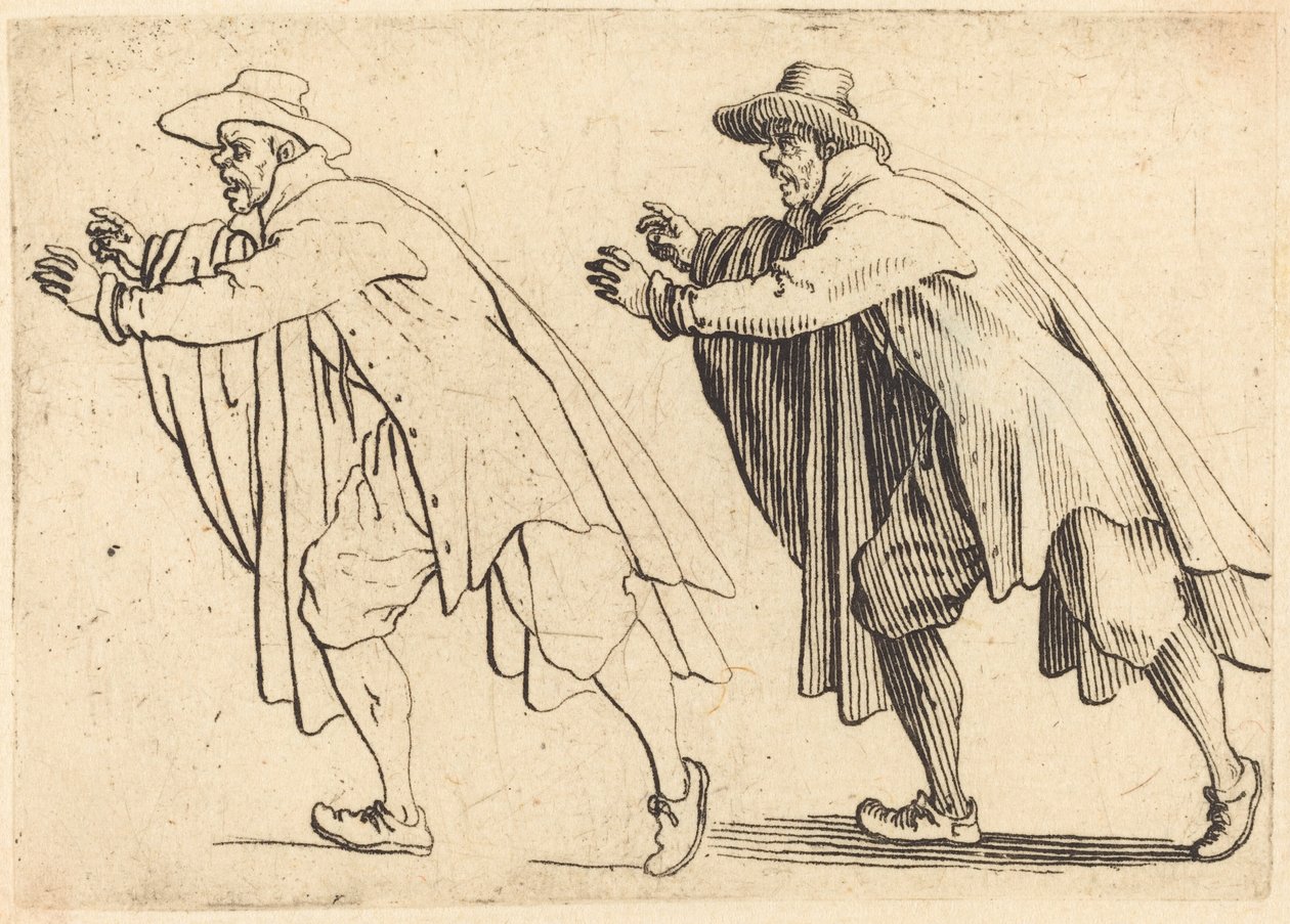 Mies liikkuu äkillisesti, c. 1617. tekijältä Jacques Callot