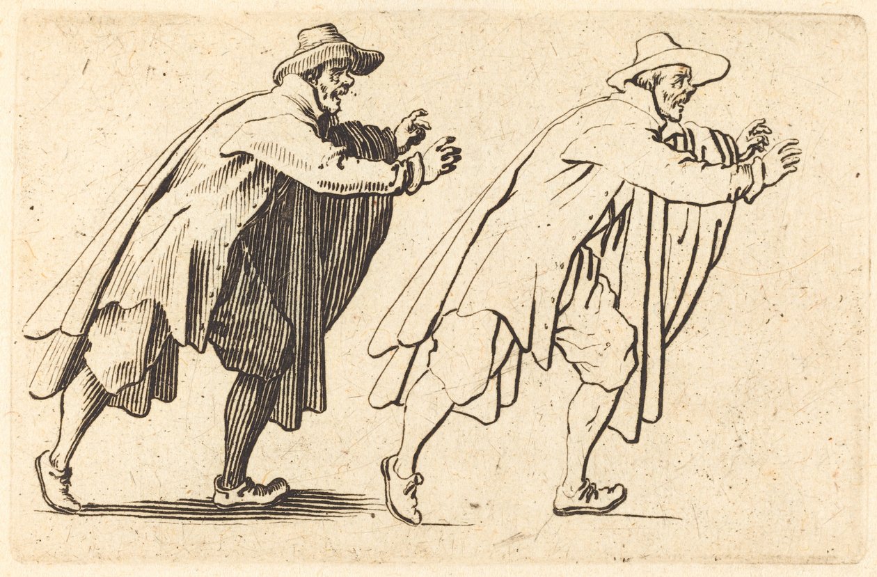 Mies liikkuu äkillisesti, c. 1622. tekijältä Jacques Callot