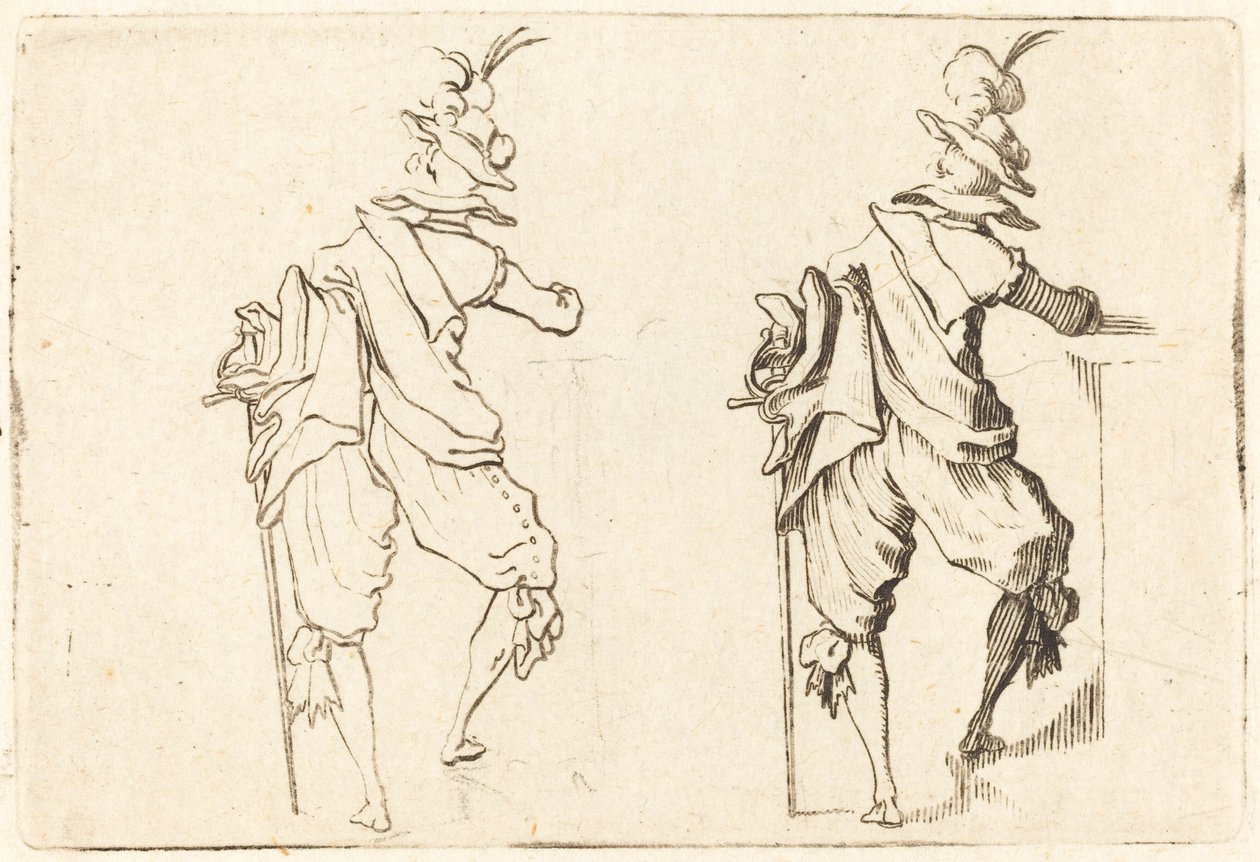 Mies miekalla, c. 1622. tekijältä Jacques Callot
