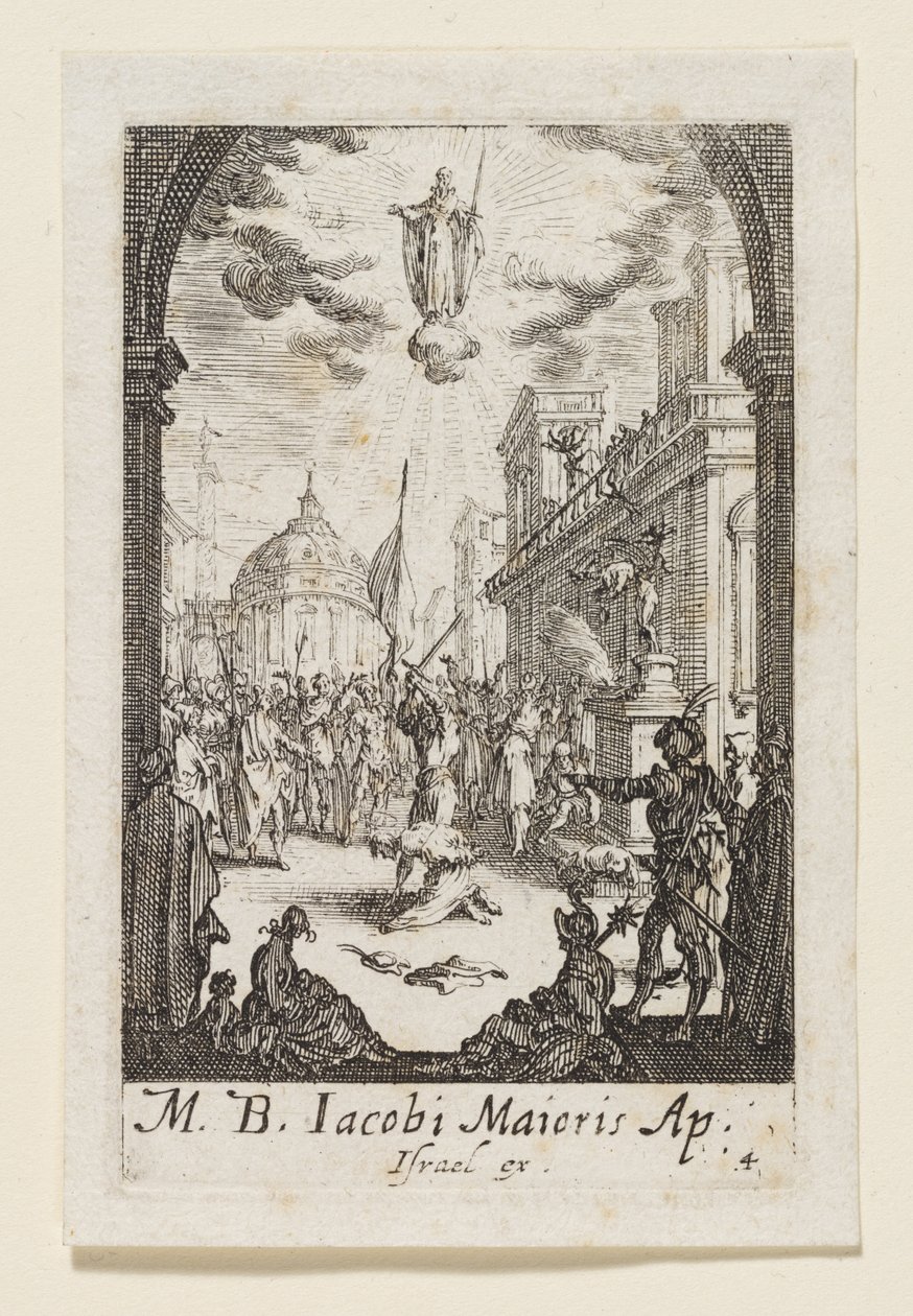 Pyhän Jaakob vanhemman marttyyrikuolema (M. B. Jacobi Maioris) tekijältä Jacques Callot