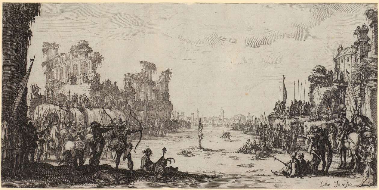 Pyhän Sebastianin marttyyrikuolema tekijältä Jacques Callot