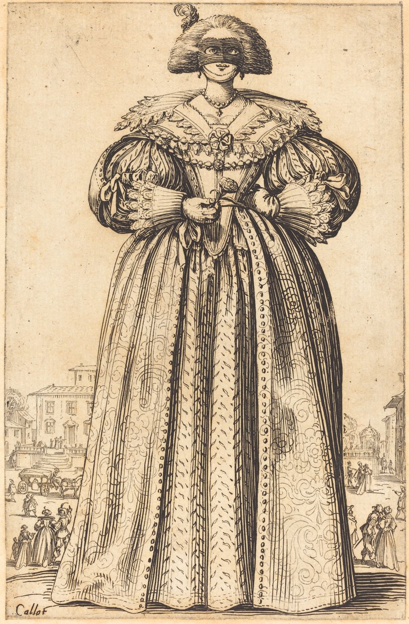 Naamioitu jalo nainen tekijältä Jacques Callot