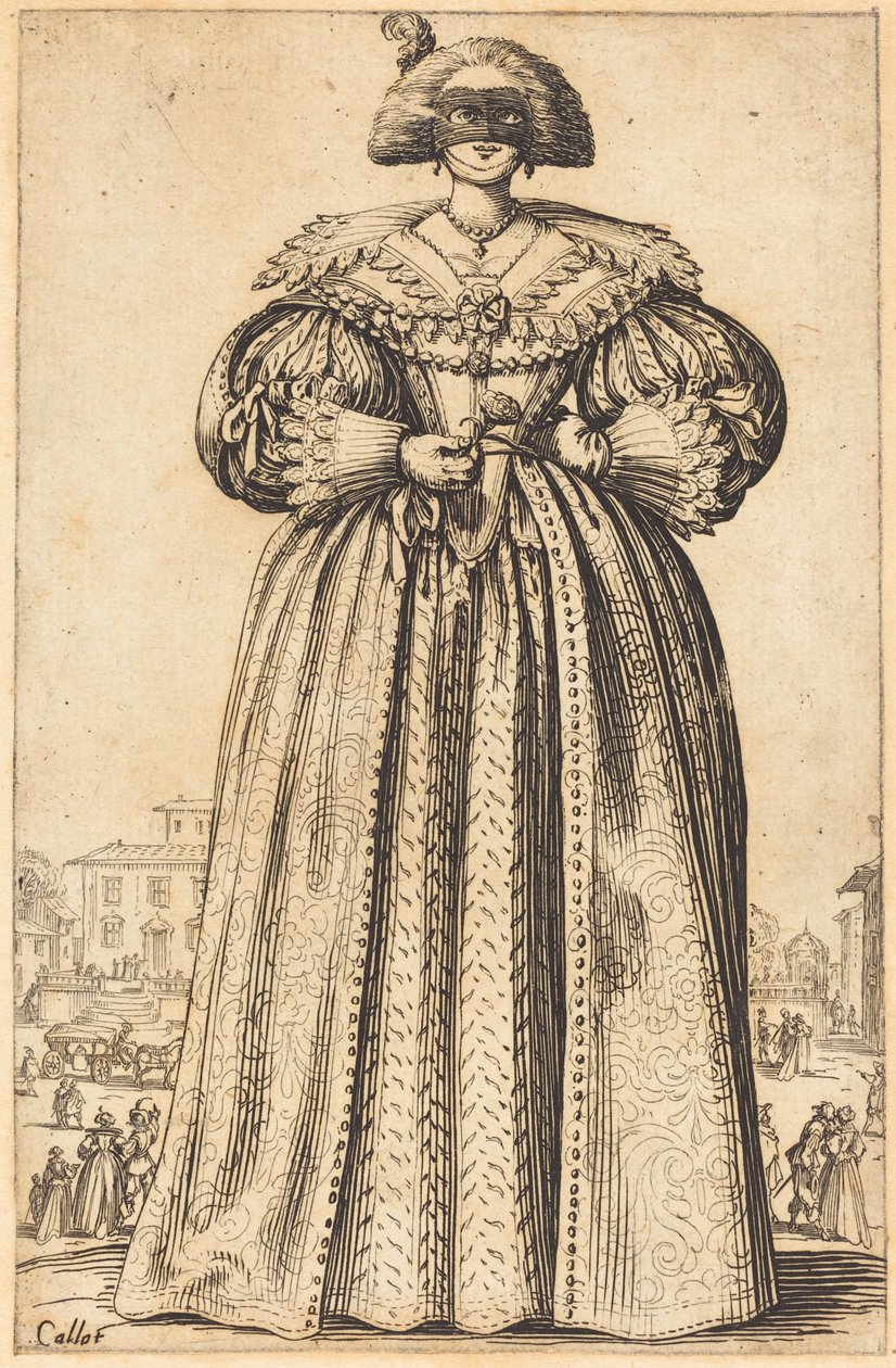 Naamioitunut aatelisnainen tekijältä Jacques Callot