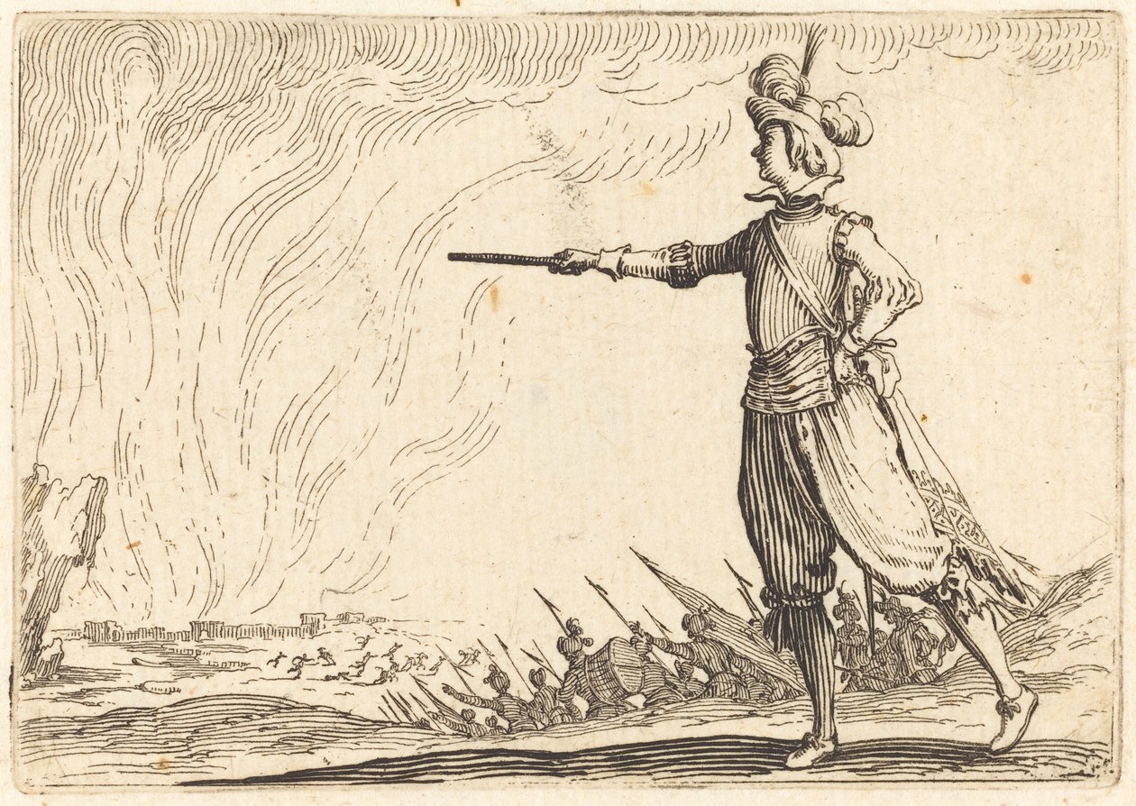 Armeijan komentaja jalkaisin tekijältä Jacques Callot