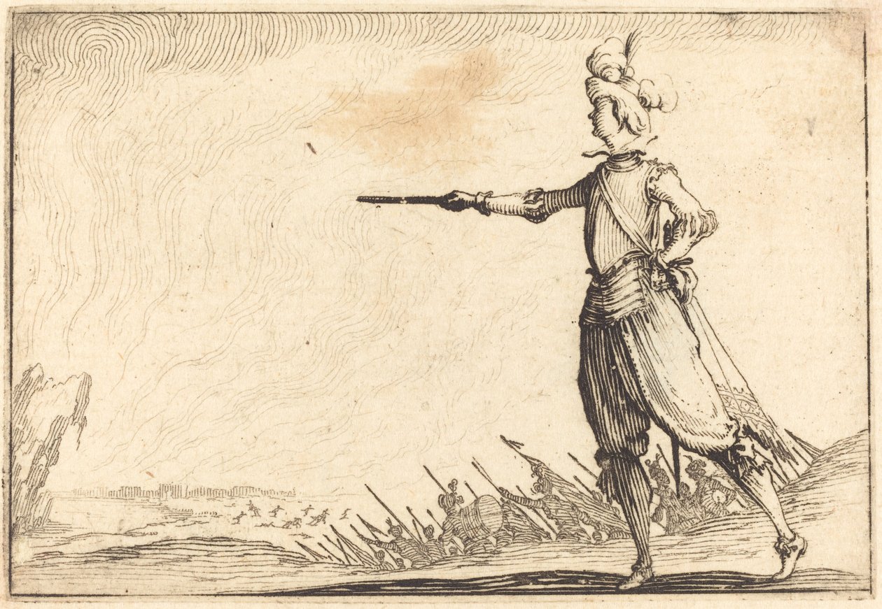 Armeijan komentaja jalkaisin tekijältä Jacques Callot