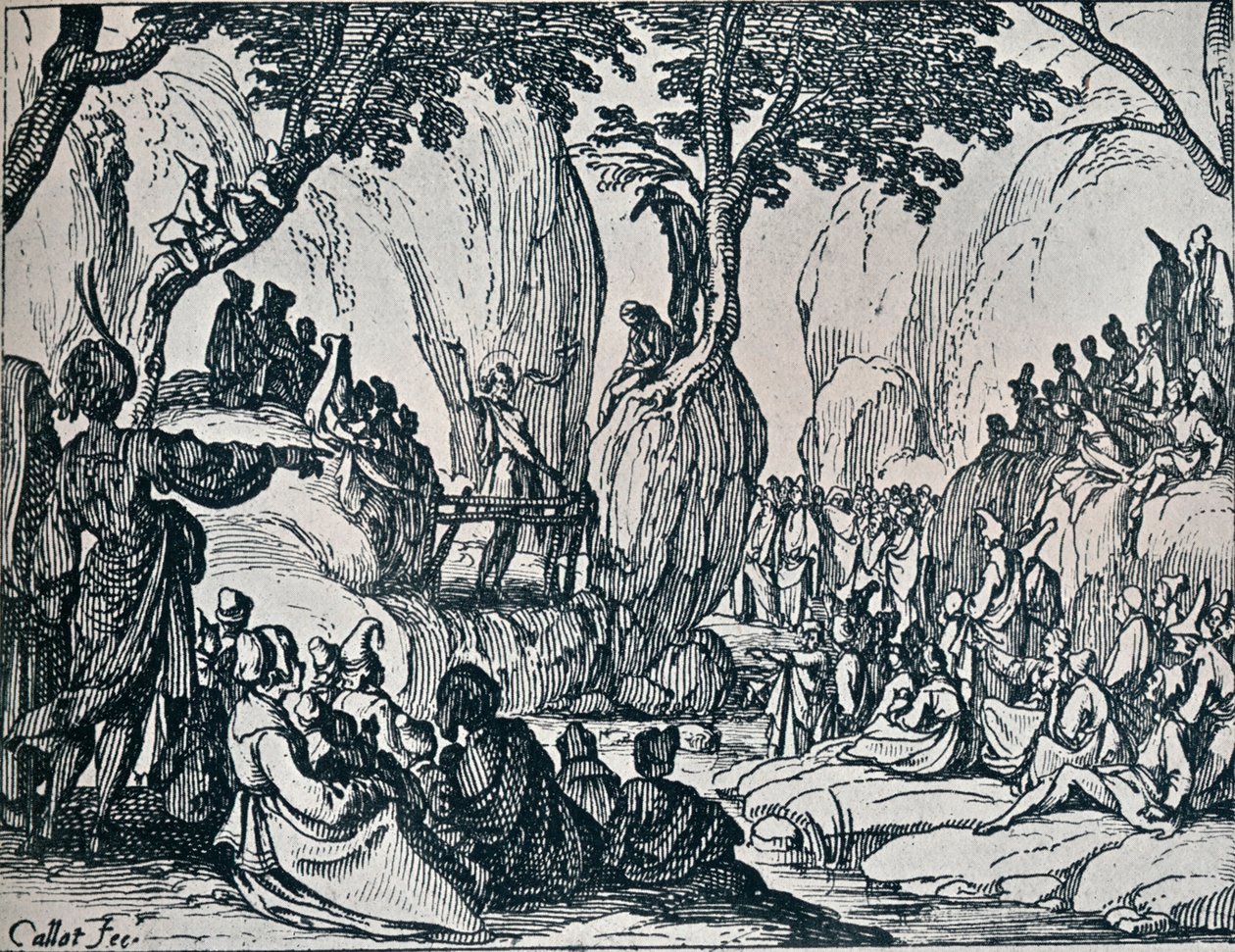 Nro III. -St. John Preaching, 1635, 1924 tekijältä Jacques Callot