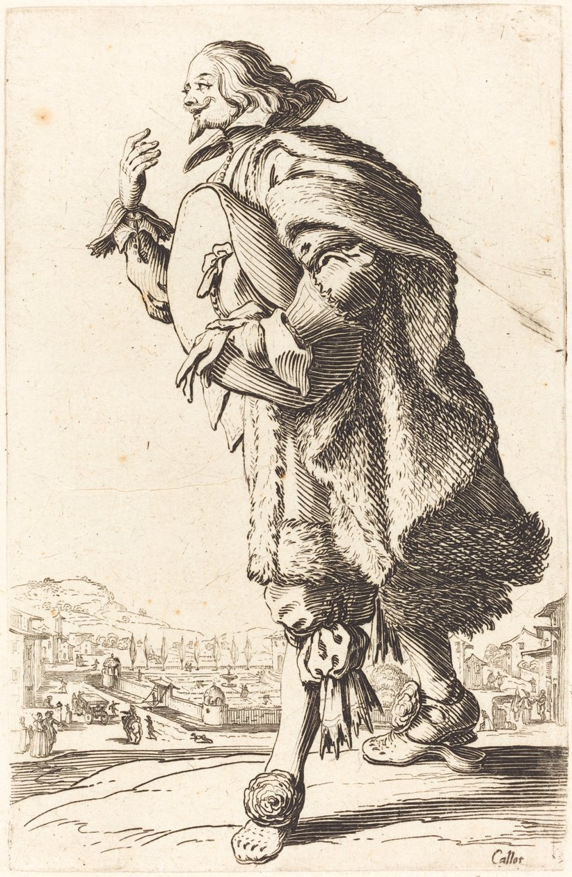 Jalo mies huopahattu, kumartuminen, c. 16201623. tekijältä Jacques Callot