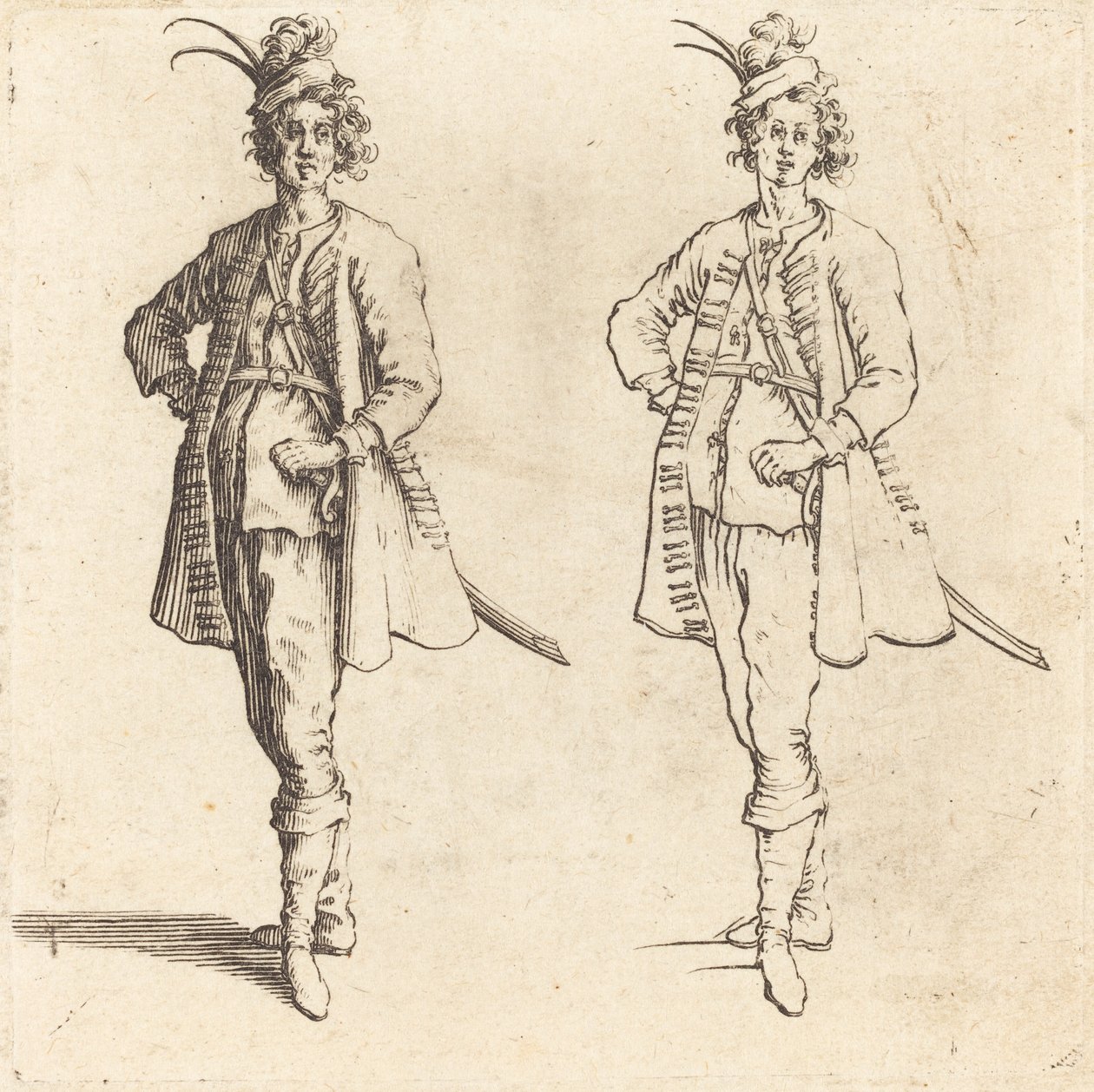 Upseeri, näkymä edestä tekijältä Jacques Callot