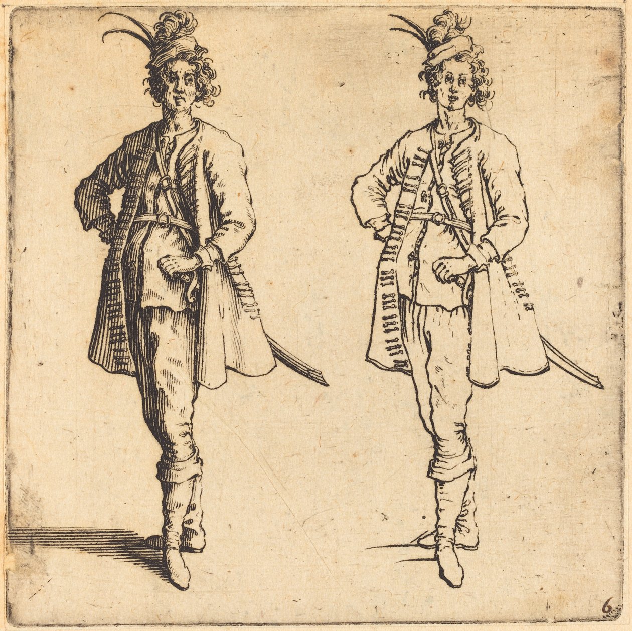 Upseeri, Etunäkymä, 1617 ja 1621. tekijältä Jacques Callot