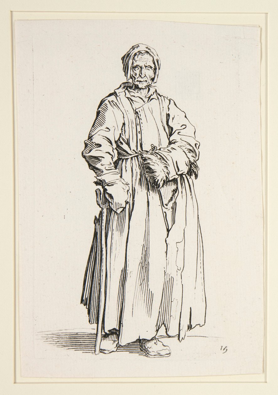 Yksisilmäinen nainen, The Beggarsista (La borgnesse) tekijältä Jacques Callot
