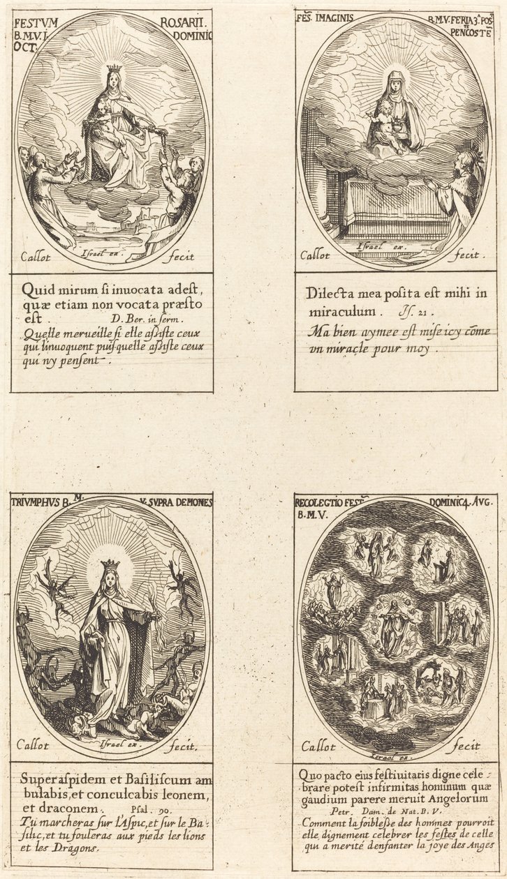Our Lady of the Rosary; Virgin and Child Appearing in a Cloud; Triumphant Virgin; Reu   1241877   fi       finnish Successfully Translated  Original: Easter Celebrations at the Court of Peter the Great (Pierre le grand) - Peinture de Elena Petrovna Samokis tekijältä Jacques Callot