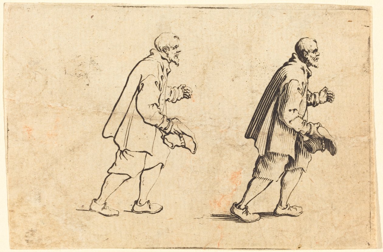 Talonpoika hattu kädessä tekijältä Jacques Callot