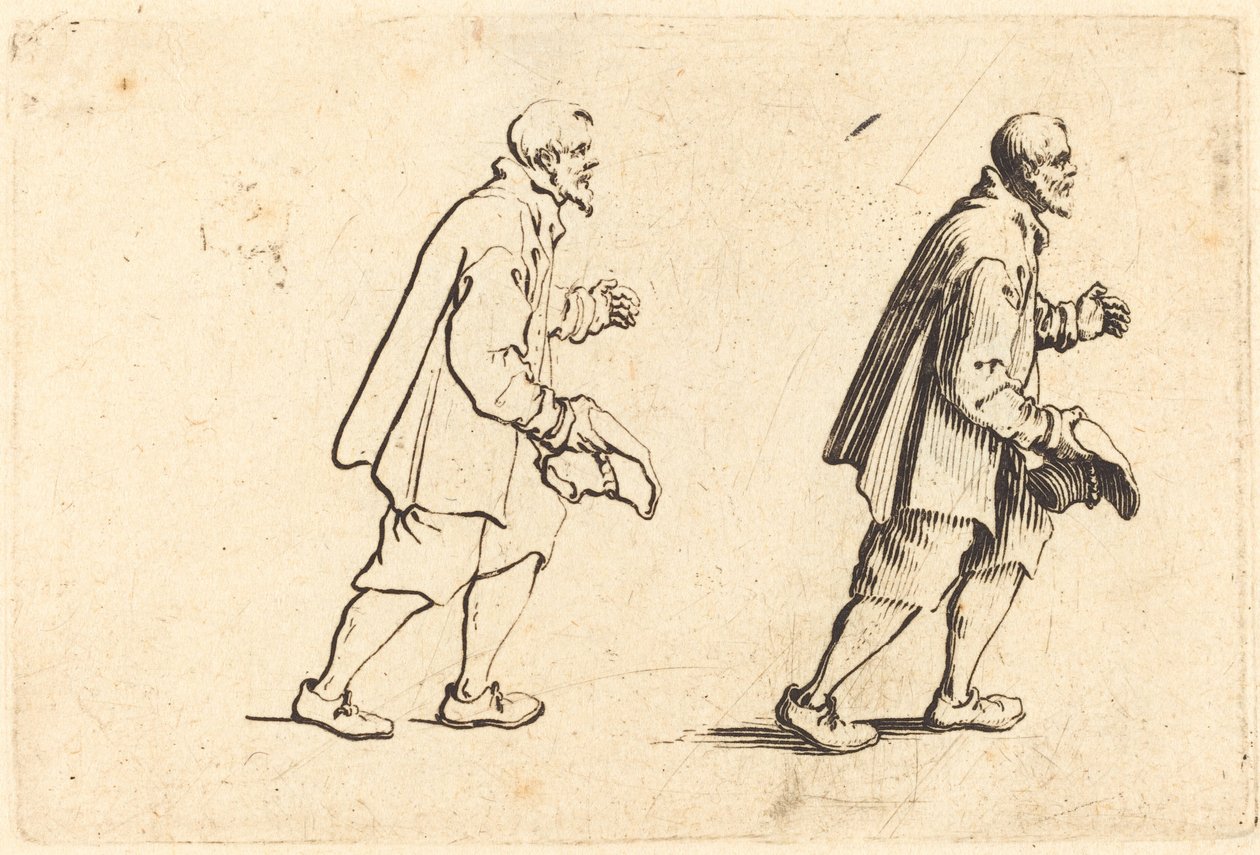 Talonpoika hattu kädessä tekijältä Jacques Callot