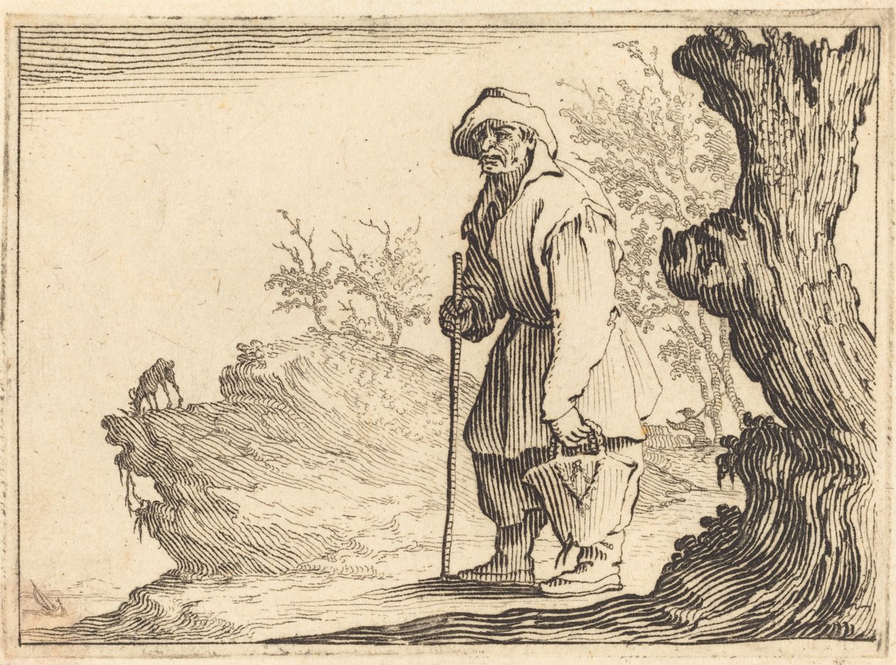 Talonpoika säkin kanssa, n. 1617. tekijältä Jacques Callot