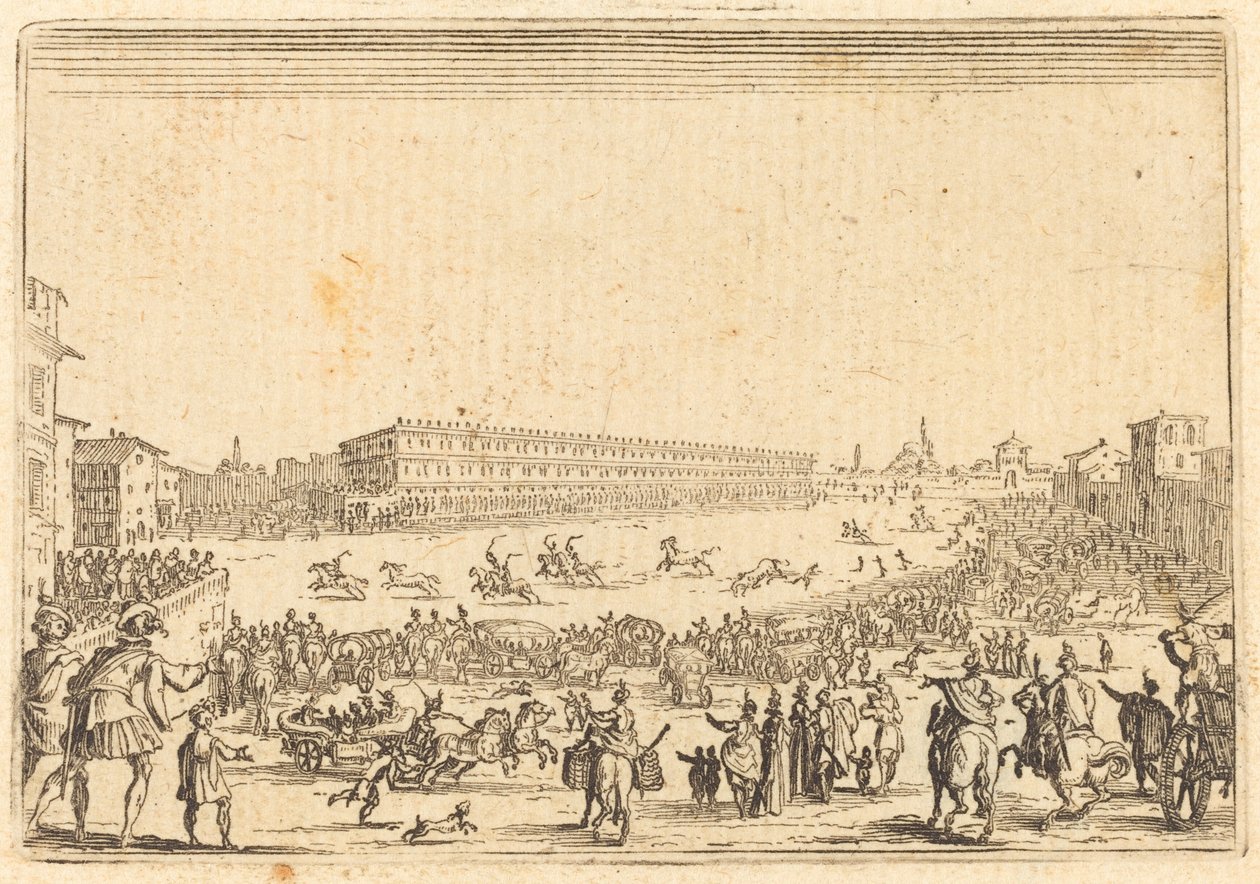 Piazza lähellä Porta al Pratoa tekijältä Jacques Callot