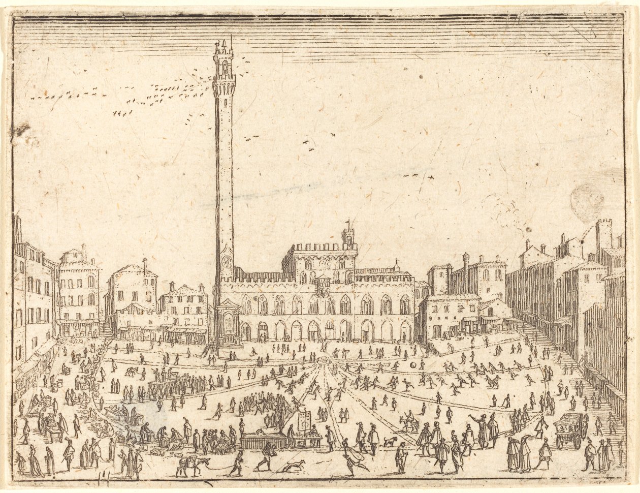 Julkinen aukio, Siena tekijältä Jacques Callot