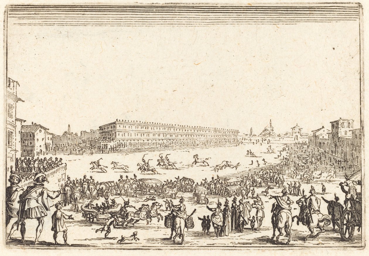 Piazza Santa Croce, Firenze, n. 1622. tekijältä Jacques Callot