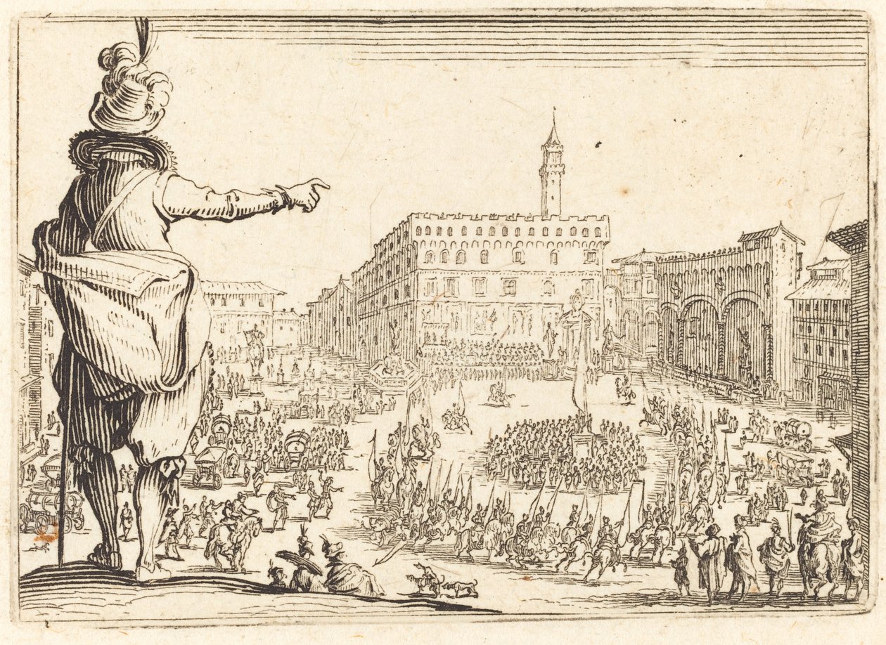 Piazza della Signoria, Firenze, n. 1622. tekijältä Jacques Callot