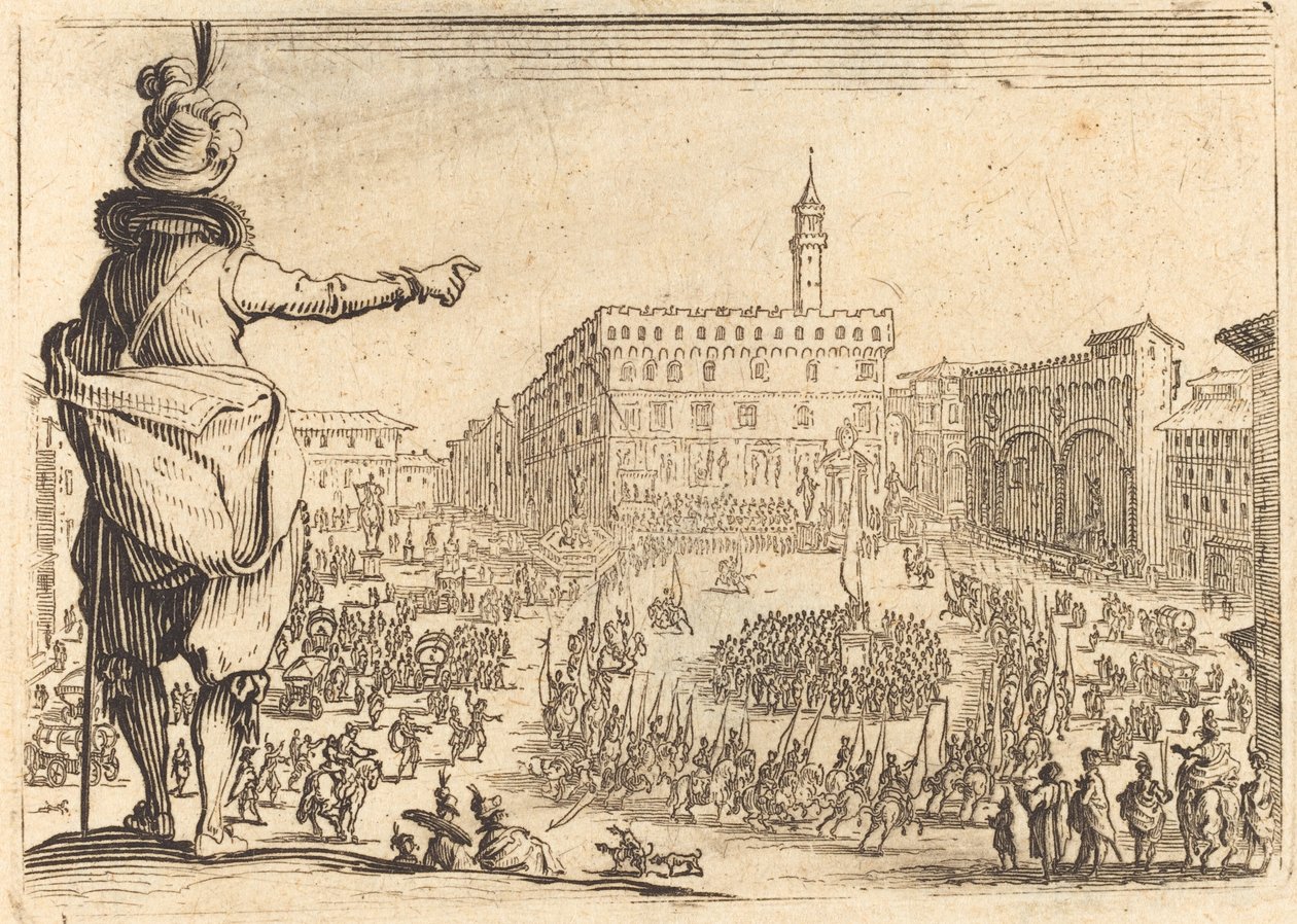 Piazza della Signoria, Firenze, n. 1622. tekijältä Jacques Callot