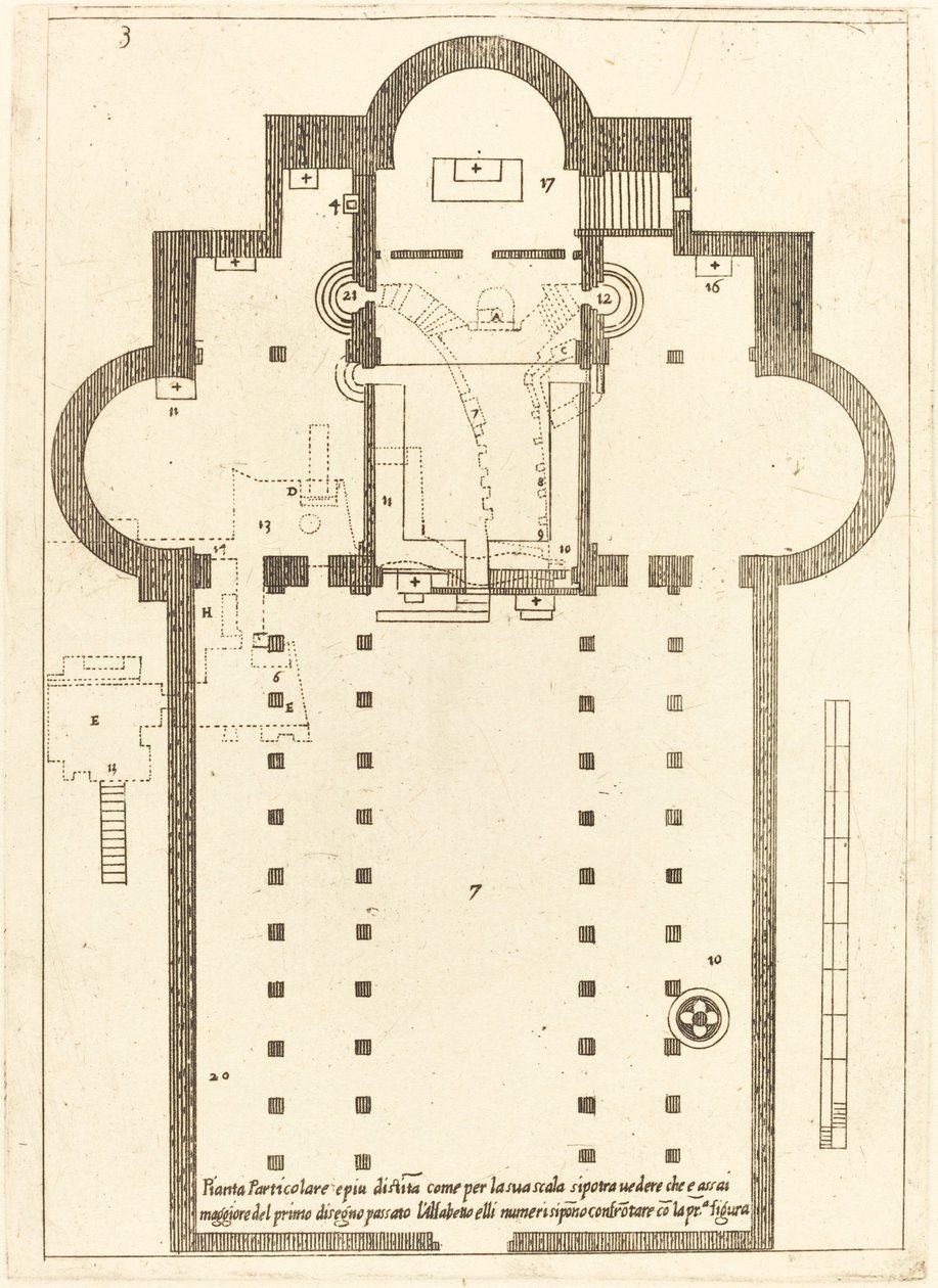 Pyhän seimen kirkon suunnitelma tekijältä Jacques Callot