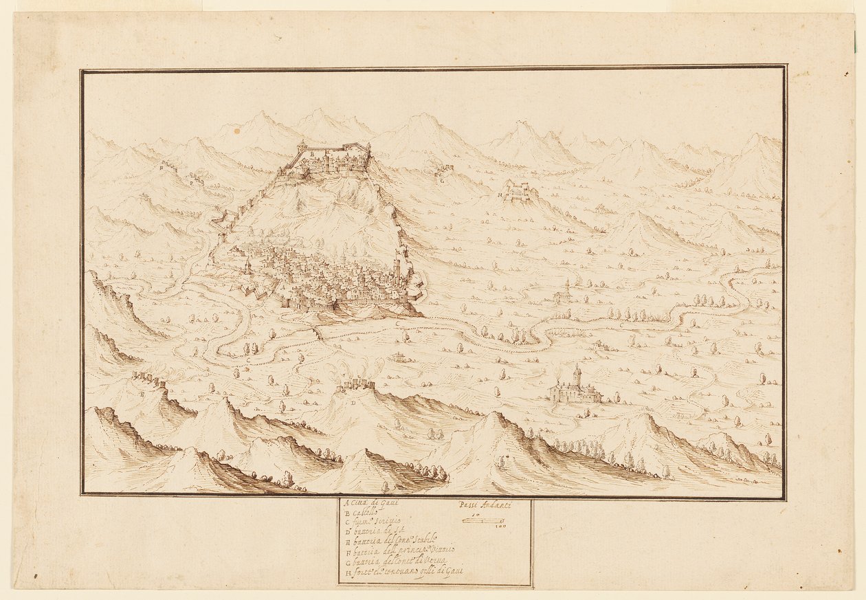 Planometrinen näkymä Ganista tekijältä Jacques Callot
