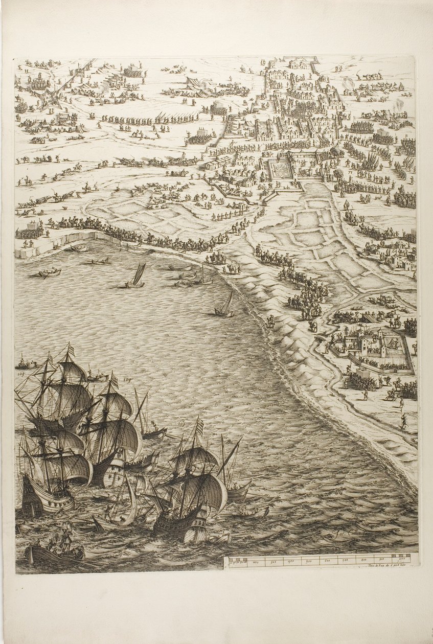 Levy kuusi La Rochellen piirityksestä tekijältä Jacques Callot