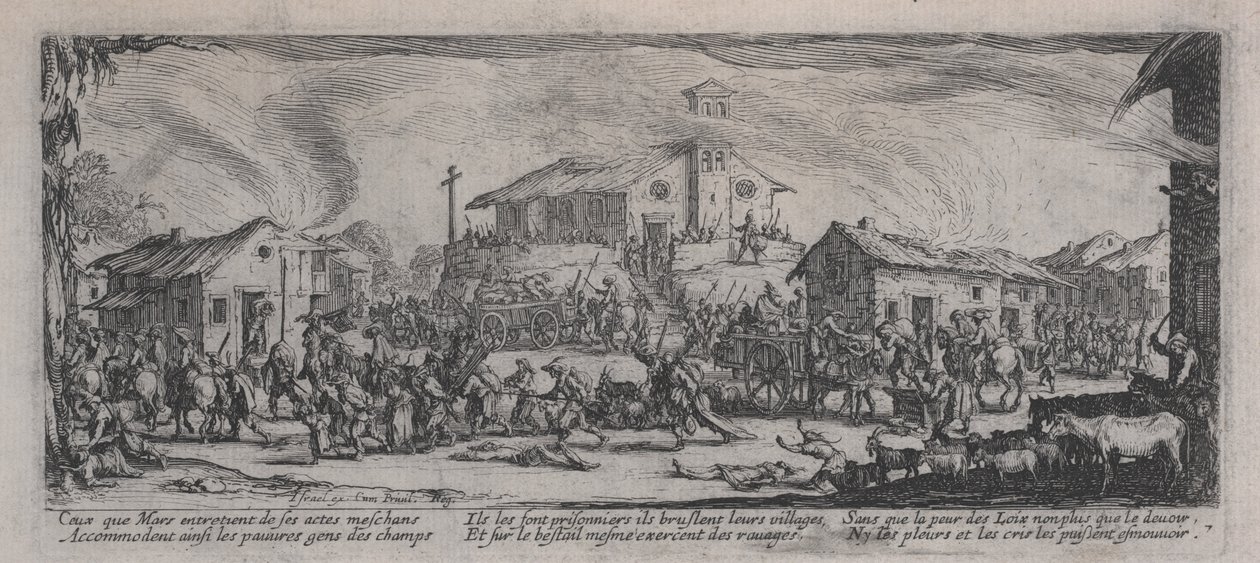 Kylän ryöstö (Pillage et incendie d