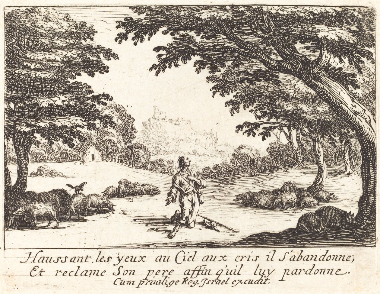 Jumalallista apua rukoilemassa tekijältä Jacques Callot