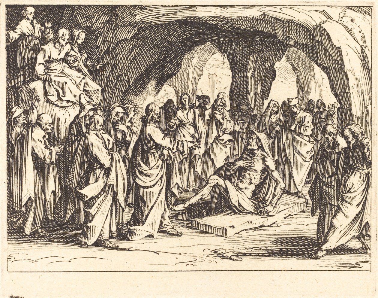 Lasaruksen herättäminen tekijältä Jacques Callot