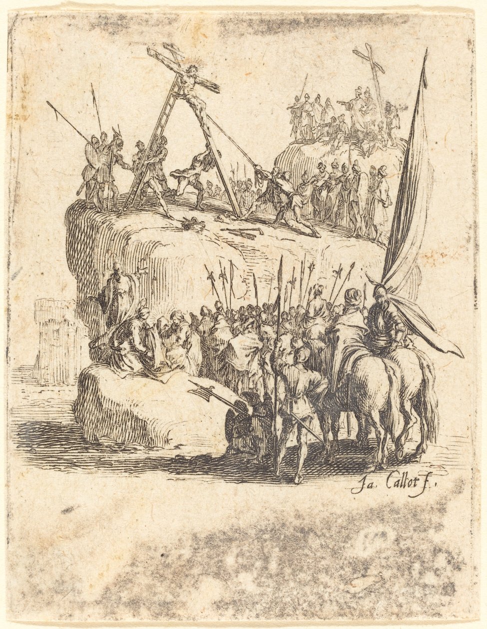 Ristin nostaminen, n. 16241625. tekijältä Jacques Callot