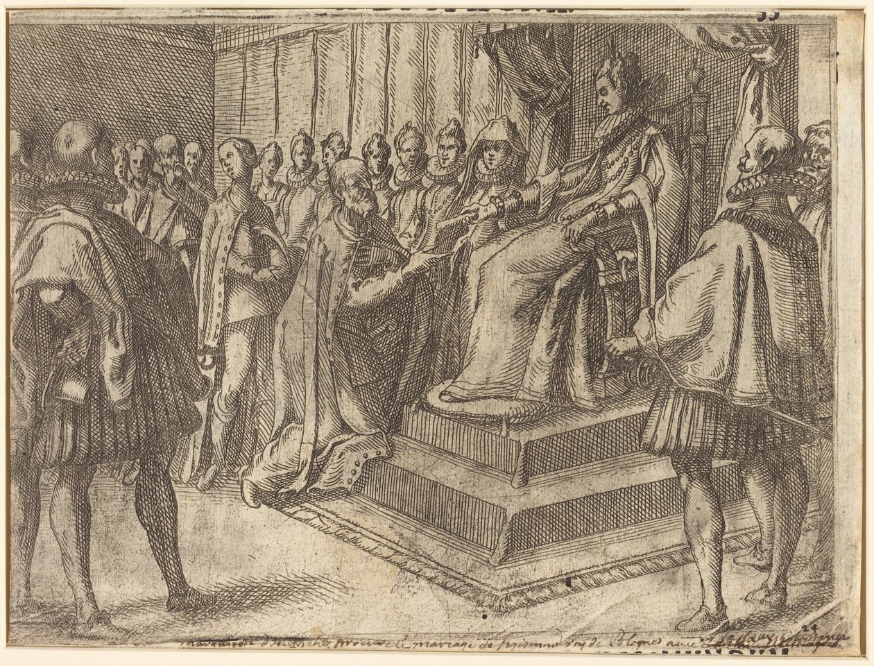 Puolan lähettilään vastaanotto [etupuoli] tekijältä Jacques Callot