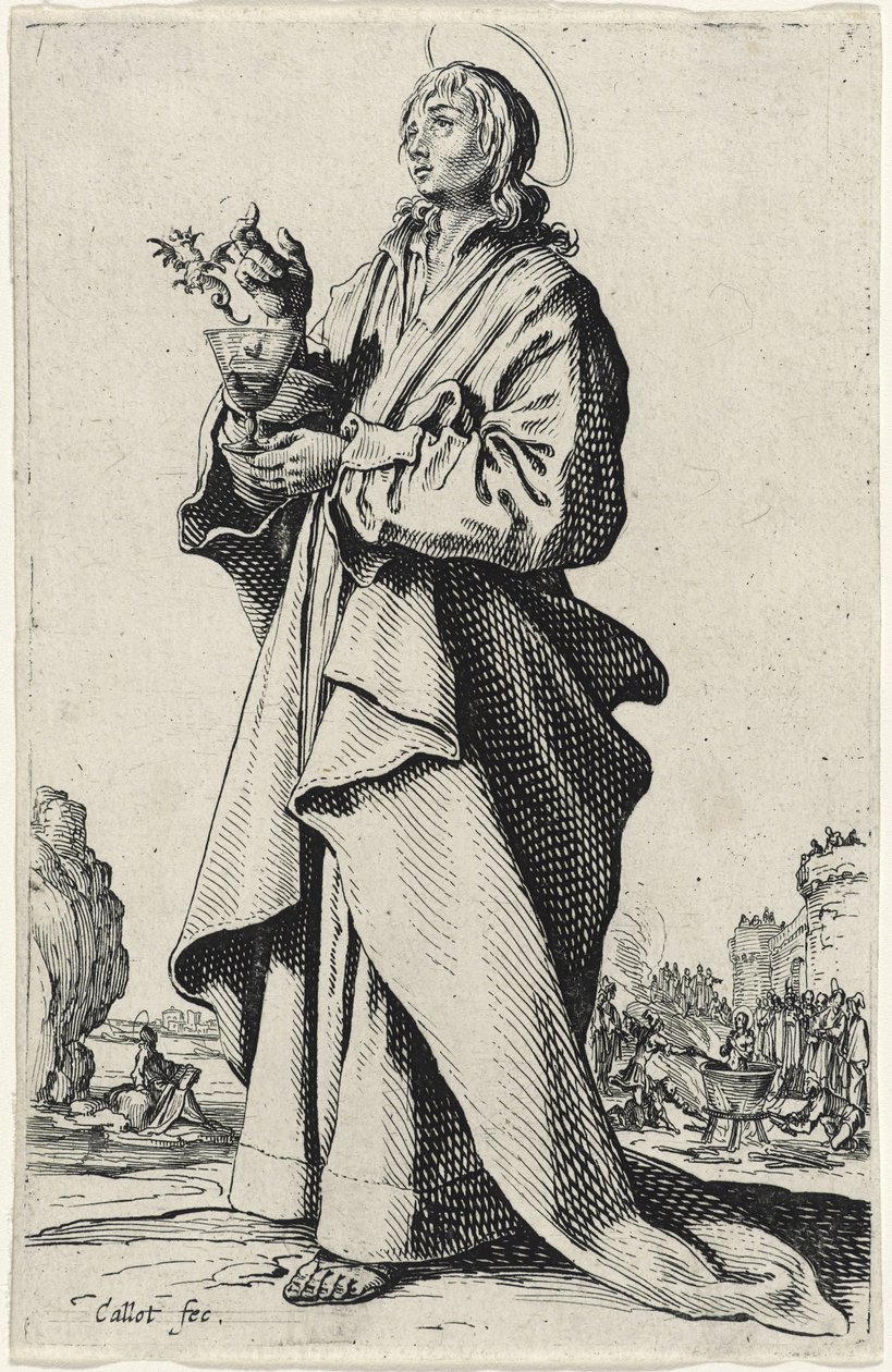 Pyhä Johannes evankelista Les Grands Apôtresista (Suurista apostoleista), 1631 tekijältä Jacques Callot