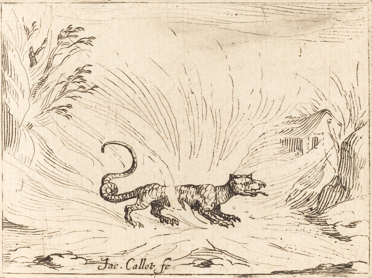 Salamanteri liekkien ympäröimänä tekijältä Jacques Callot