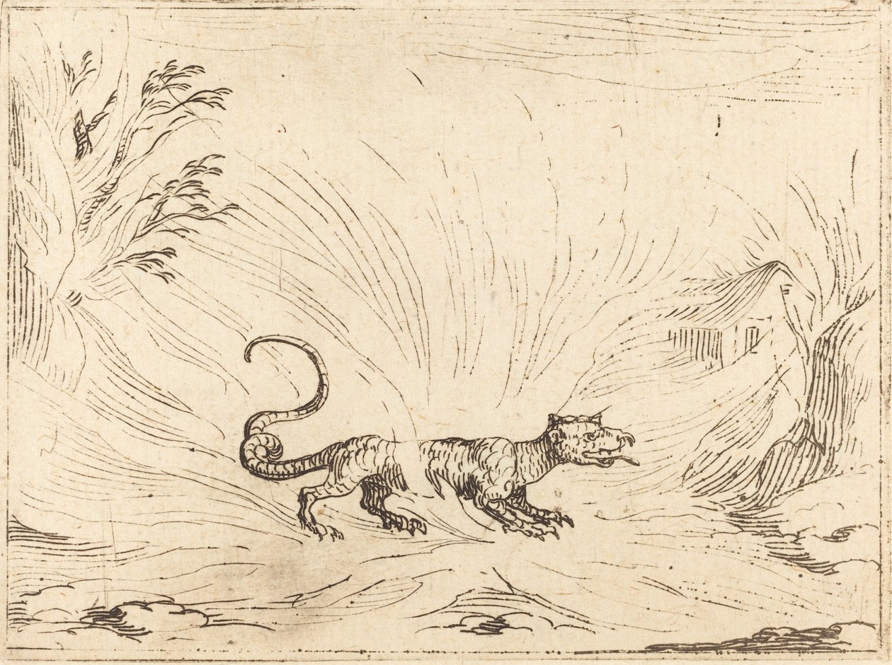 Salamanteri liekkien ympäröimänä tekijältä Jacques Callot
