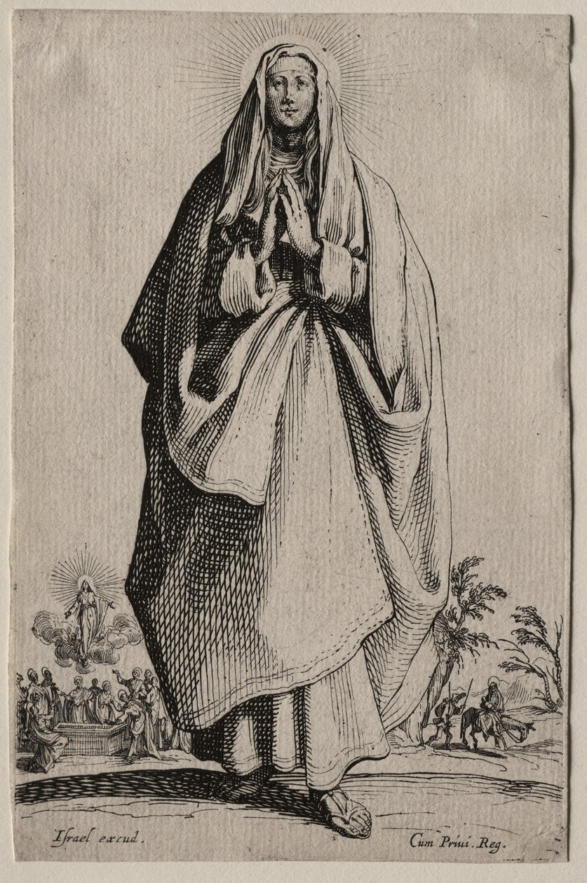 Vapahtajan Siunatun Neitsyt Marian pyhät Icons/Les Grands Apôtres (Suuret apostolit): La Sainte Vierge (Pyhä Neitsyt) tekijältä Jacques Callot