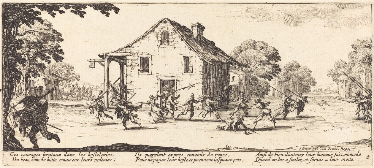 Ryöstökohtaus, n. 1633. tekijältä Jacques Callot