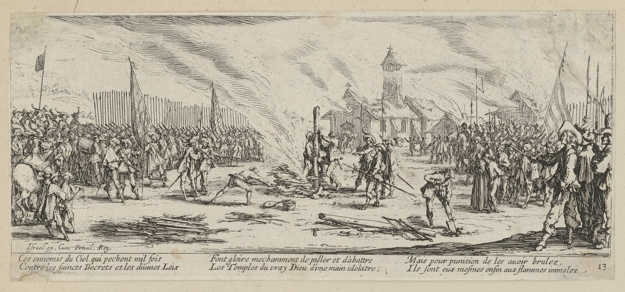 Polttorovio, lehti 13 sarjasta "Sodan kauhut" tekijältä Jacques Callot