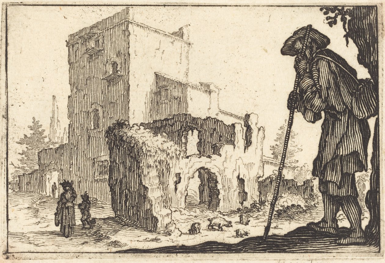 Paimen ja rauniot tekijältä Jacques Callot