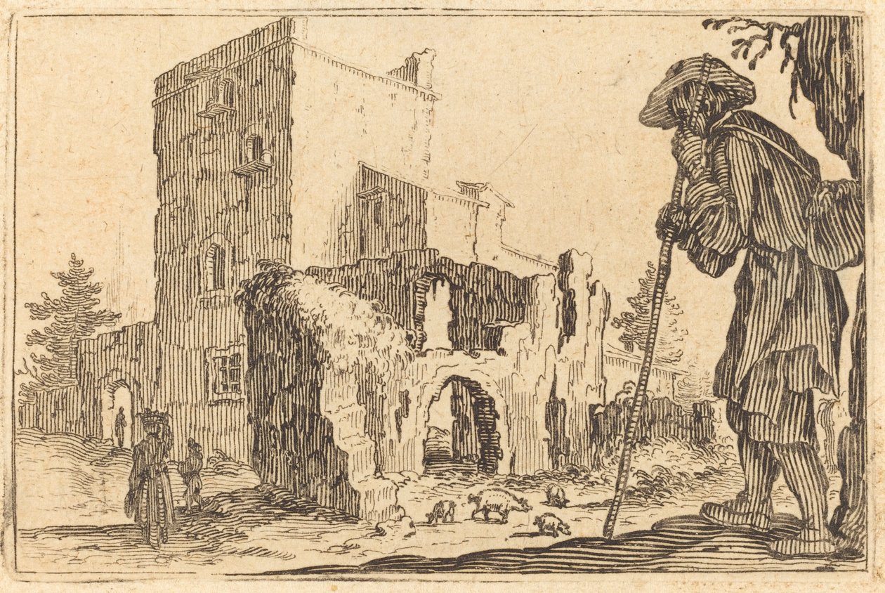 Paimen ja rauniot tekijältä Jacques Callot