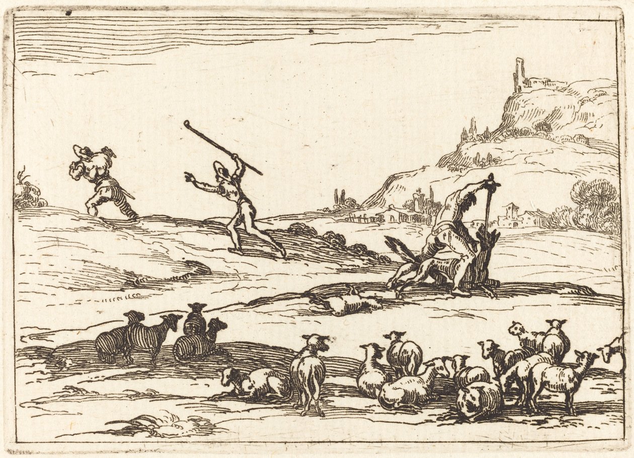 Paimenet puolustamassa laumojaan tekijältä Jacques Callot