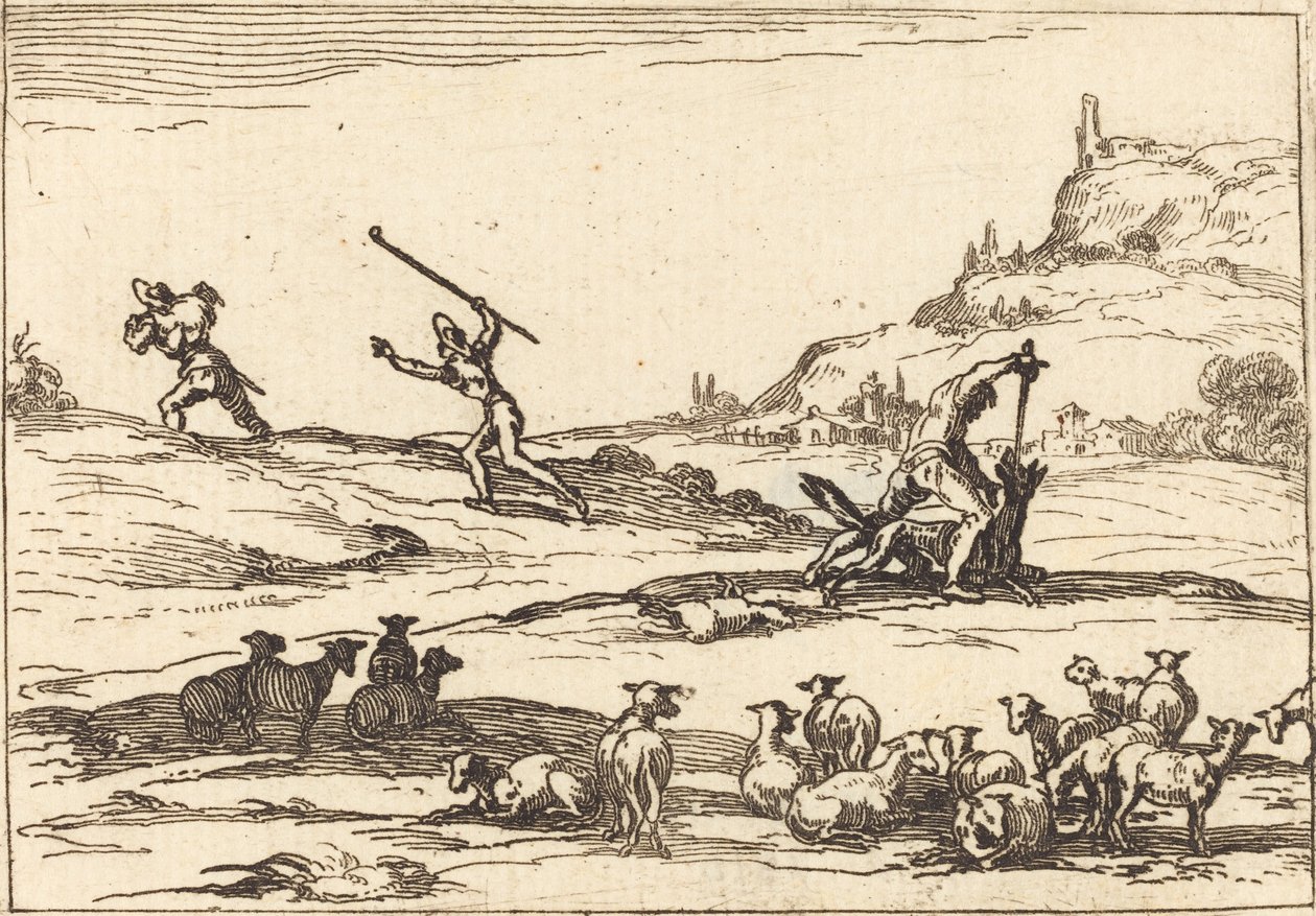 Paimenet puolustamassa laumojaan tekijältä Jacques Callot