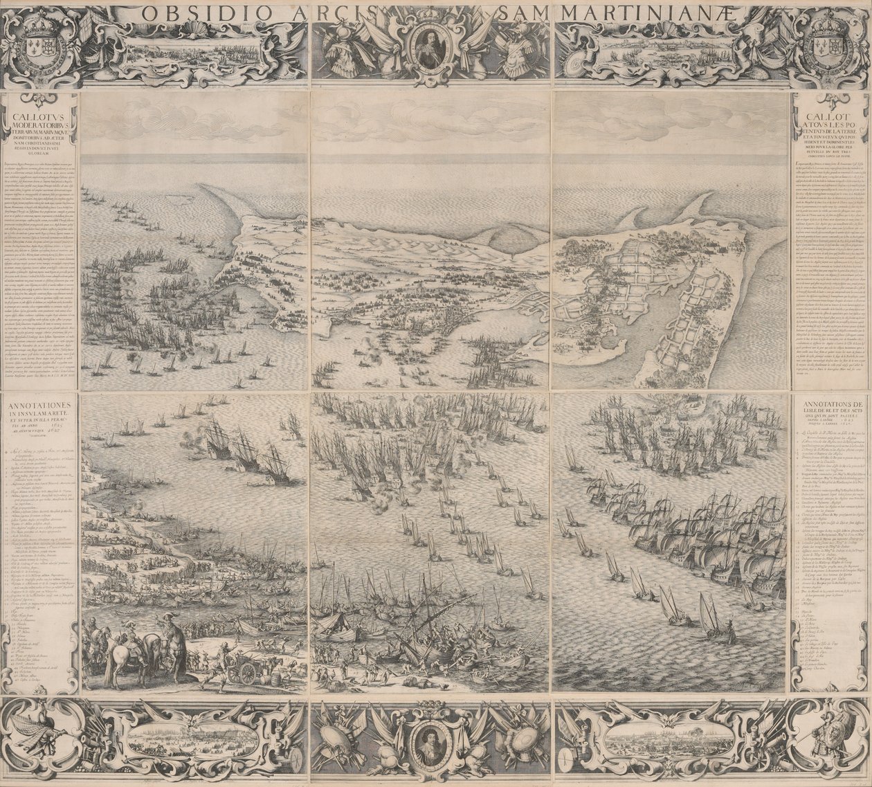 Saint Martinin linnoituksen piiritys Isle de Ré -saarella tekijältä Jacques Callot