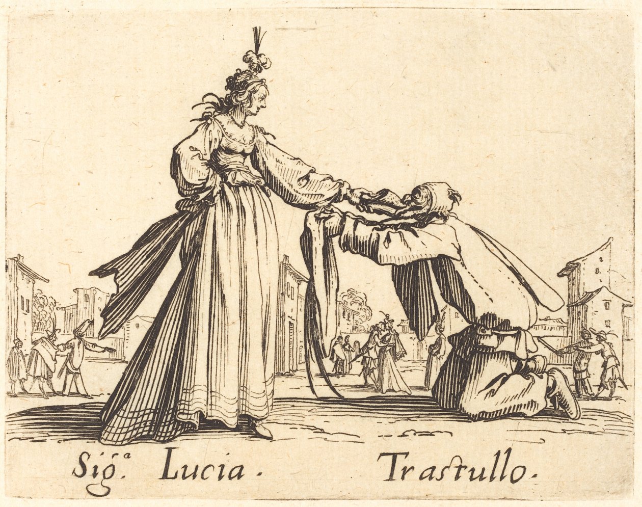 Merkkejä. Lucia ja Trastullus tekijältä Jacques Callot