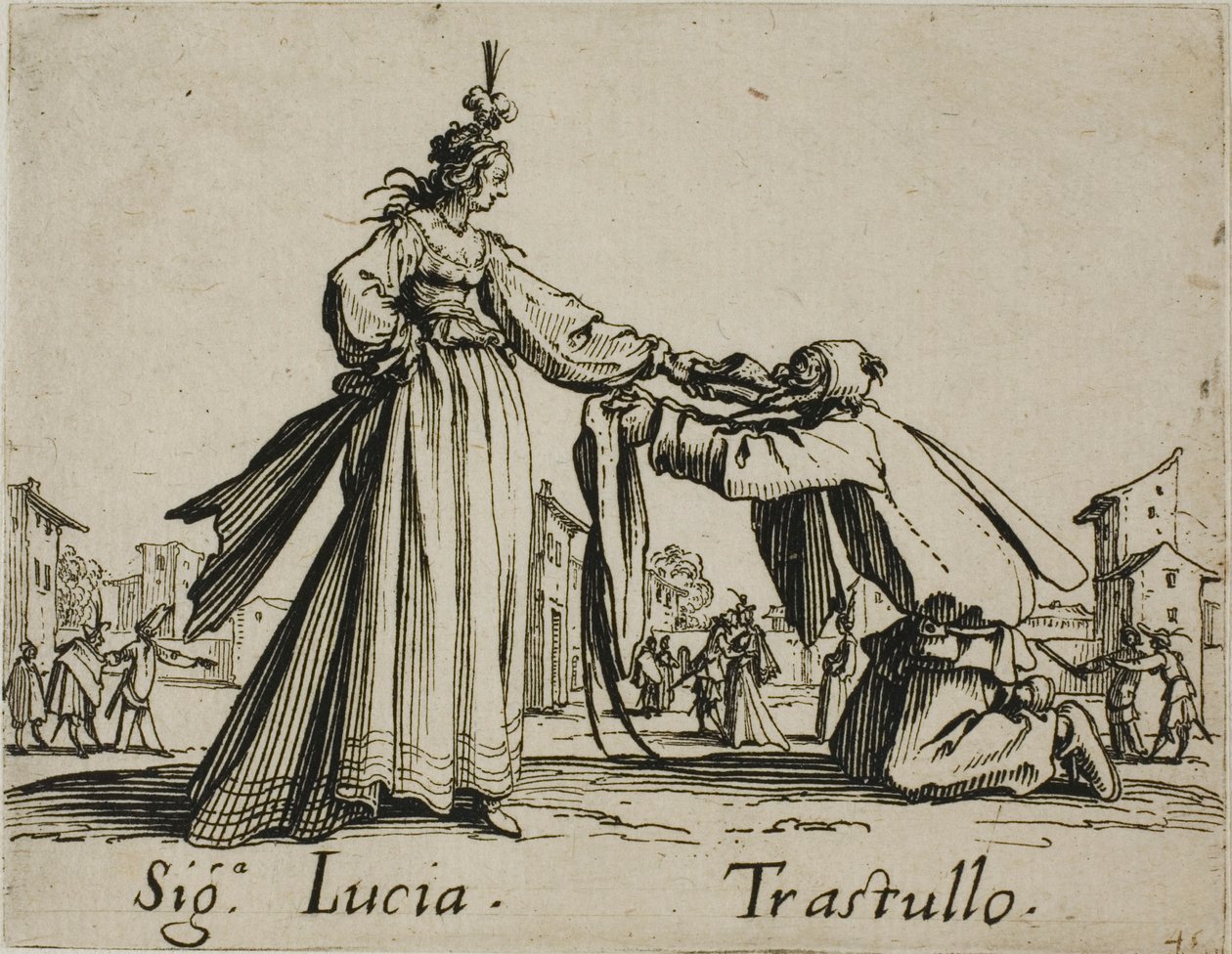 Signora Lucia - Trastullo, levy 21 alkaen Balli di Sfessaniaa tekijältä Jacques Callot