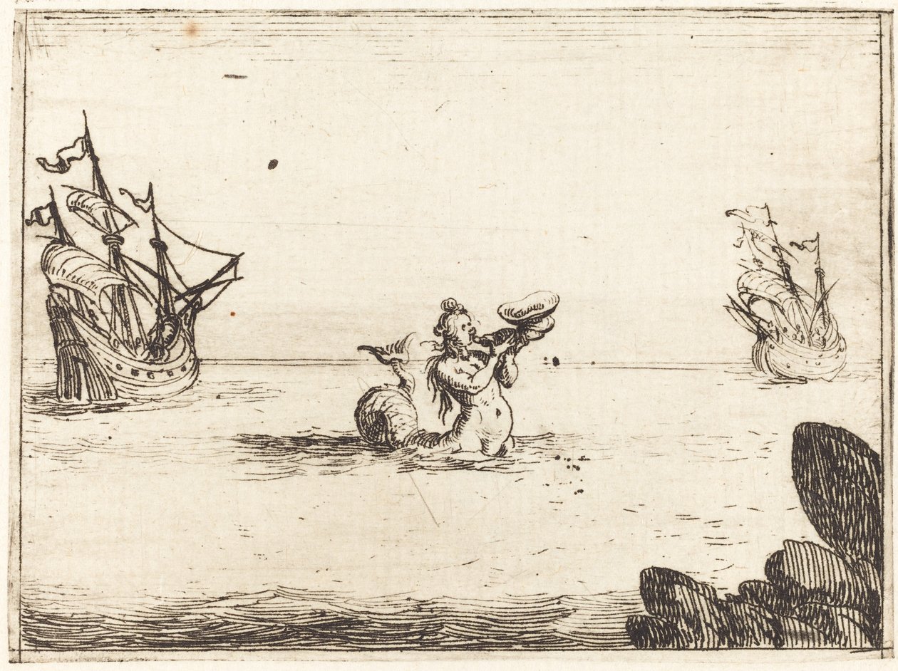 Sireeni kahden laivan välissä tekijältä Jacques Callot
