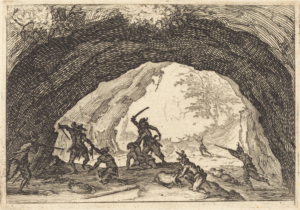 Ryöstöihin hyökkäävät sotilaat tekijältä Jacques Callot